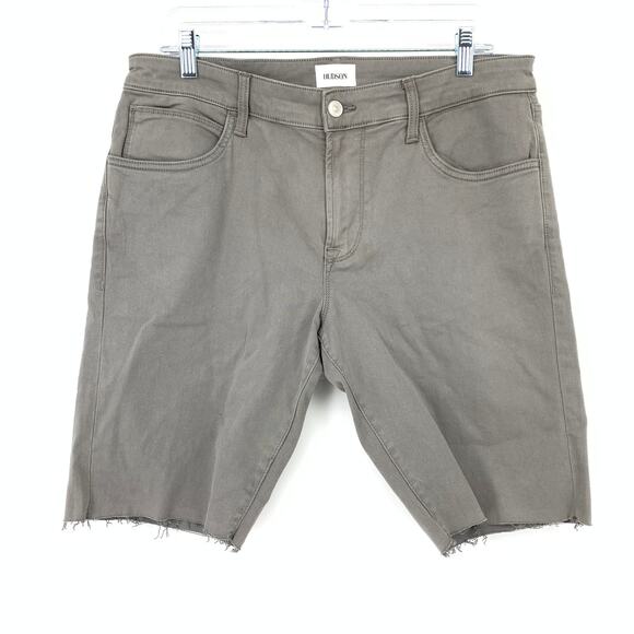 Hudson Raw Edge Hem Jean Shorts Mens Size 32 Gray Stretch Denim - Picture 1 of 8